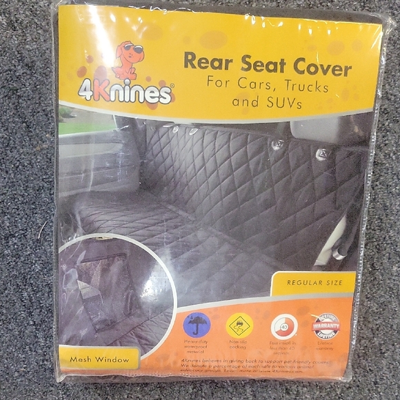 Black Rear Seat Cover for Cars Trucks and SUVs